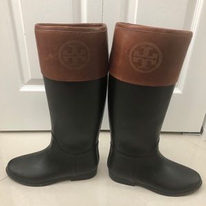 Tory Burch rubber/leather boots size 9
